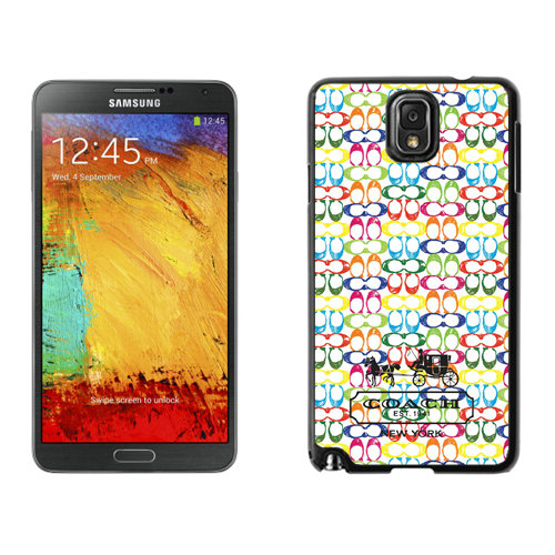 Coach Logo Multicolor Samsung Note 3 Cases DSB | Women - Click Image to Close